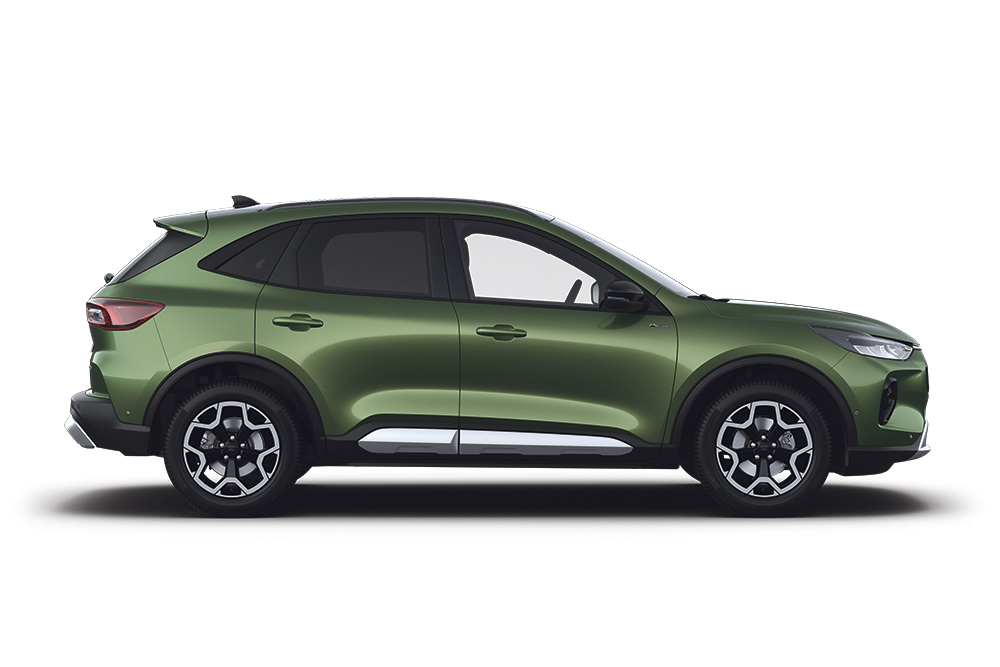 O mașină hibridă Ford Kuga albastră.